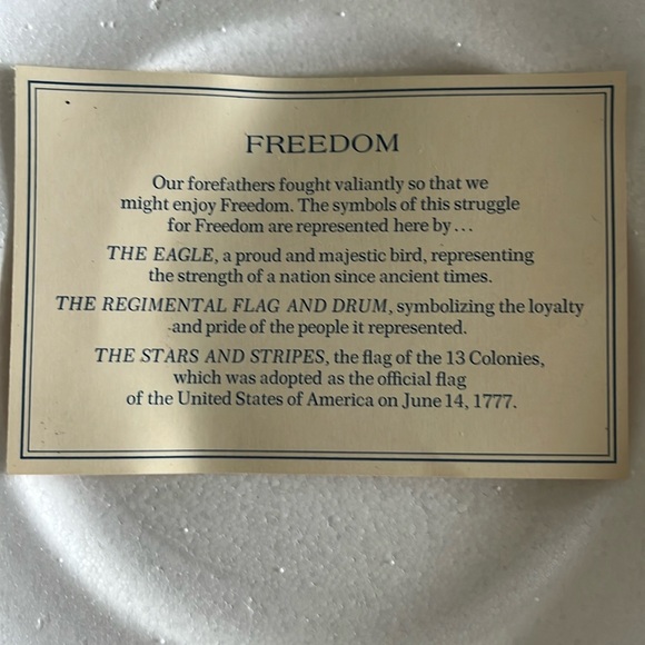 Avon Freedom Plate - Picture 1 of 3